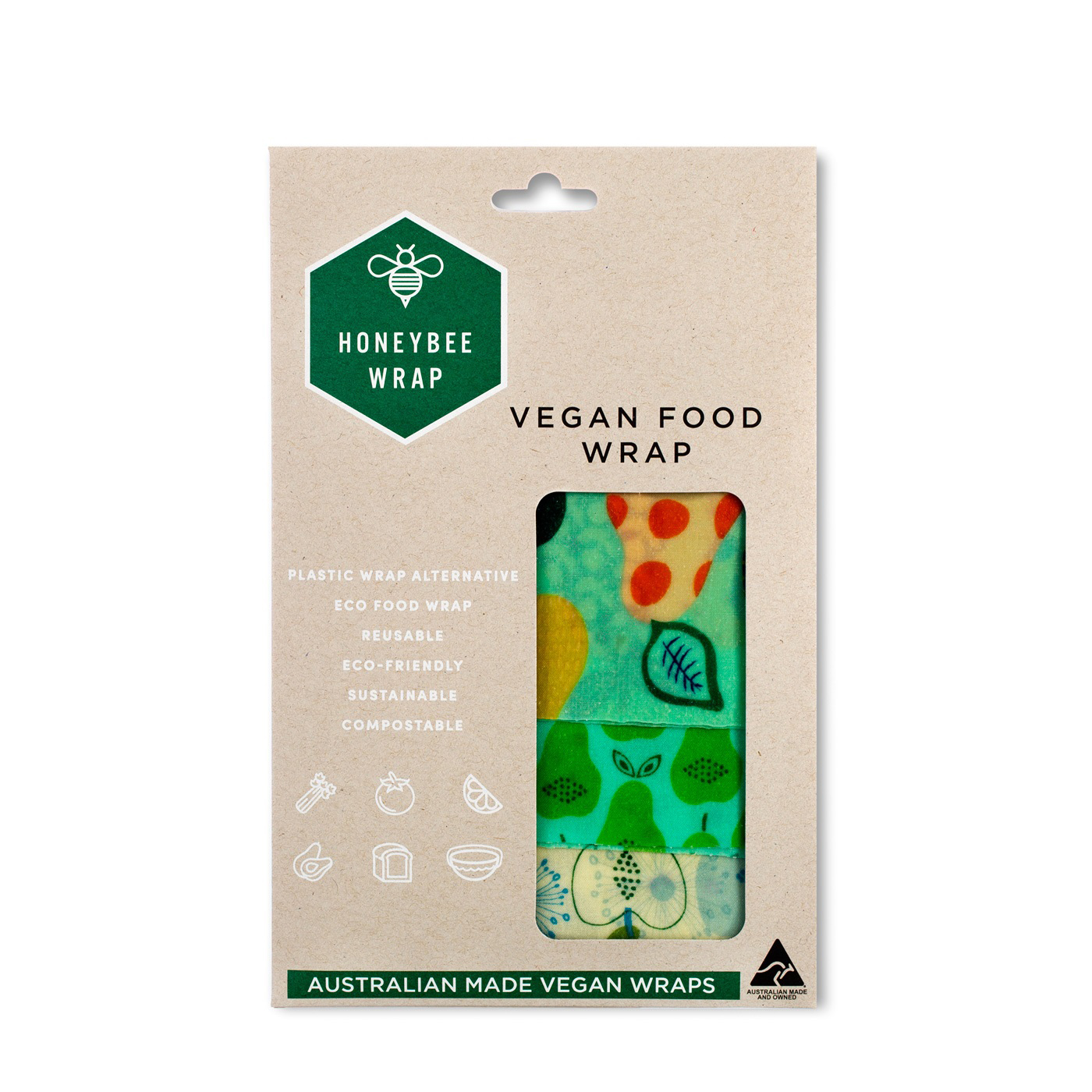VEGAN 3 pack incl. 1 x large, 1 x medium and 1 x small wrap