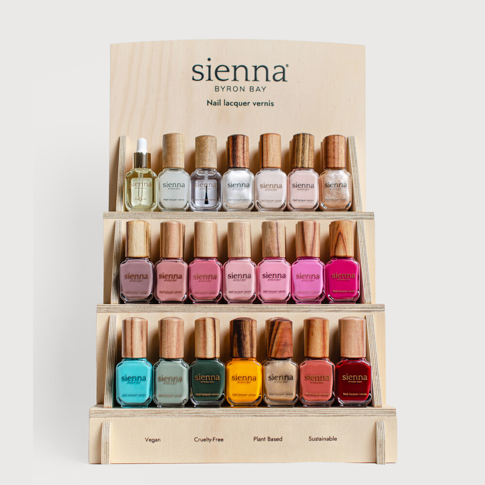 Brown Wooden Stand (Holds 18 Colours, 3 Nail Care, 63 Units Total)