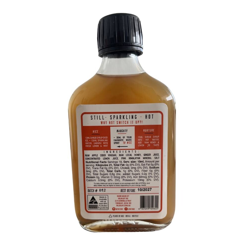 Switchel Concentrate - Lemon & Ginger Shrub Syrup