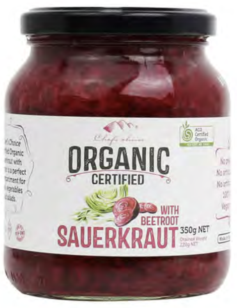 Organic Sauerkraut with Beetroot