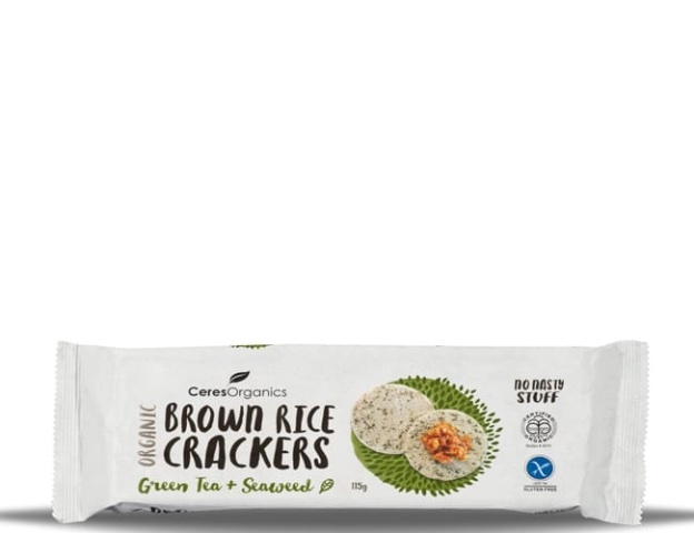 Brown Rice Crackers w/ Green Tea & Seaweed