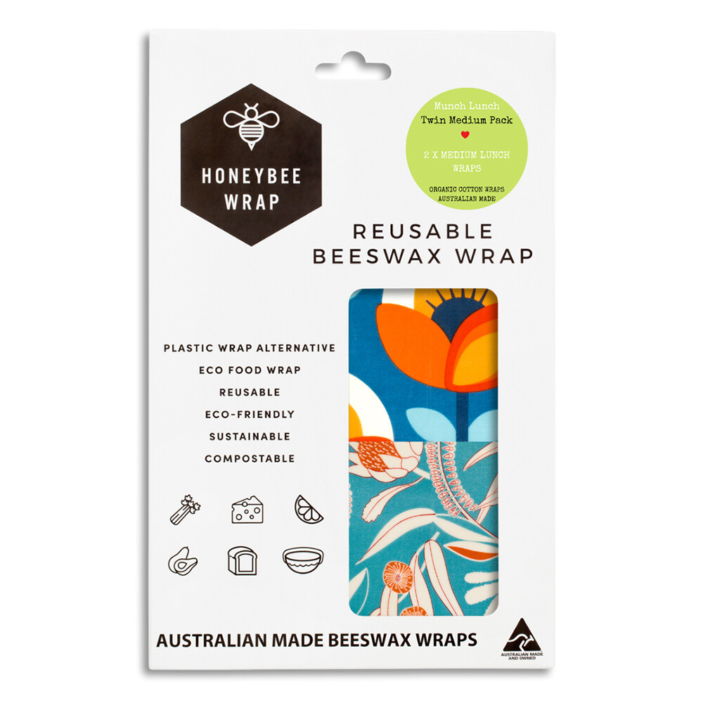 2 x Medium Reusable Beeswax Wraps
