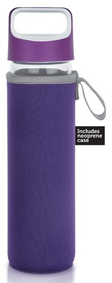 Glass Sports Bottle - Purple