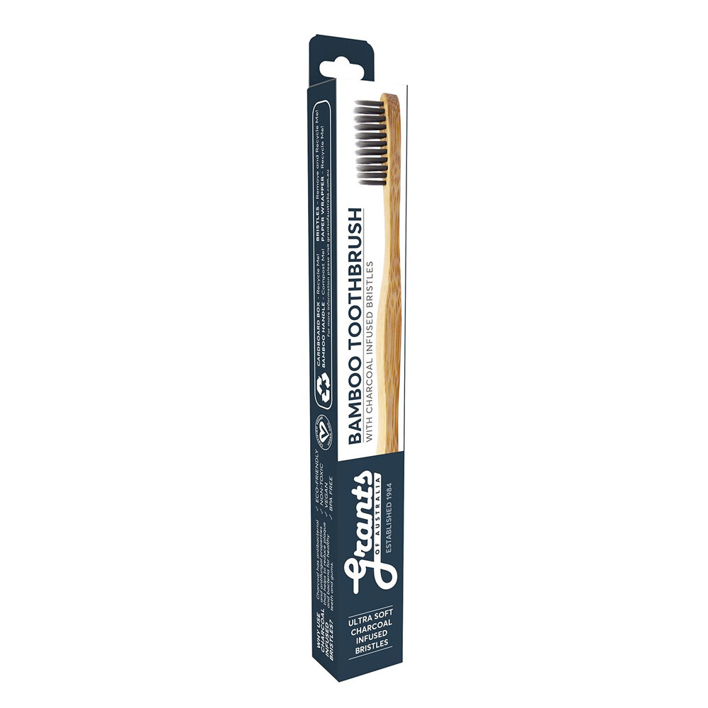 Charcoal Bamboo Toothbrush - Adults Ultra Soft