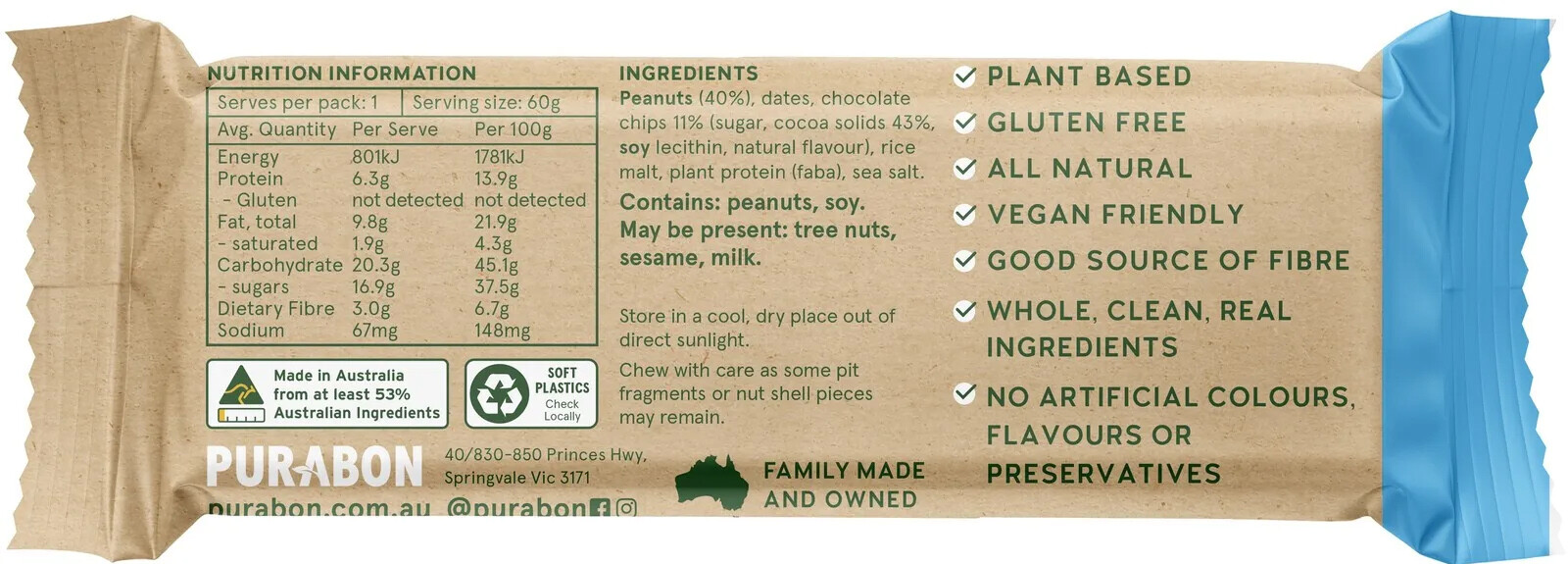 Wholefood Bars Peanut Butter Choc