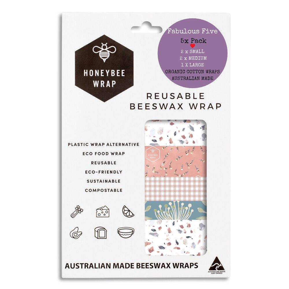 Fabulous 5 Pack beeswax Wraps Pack