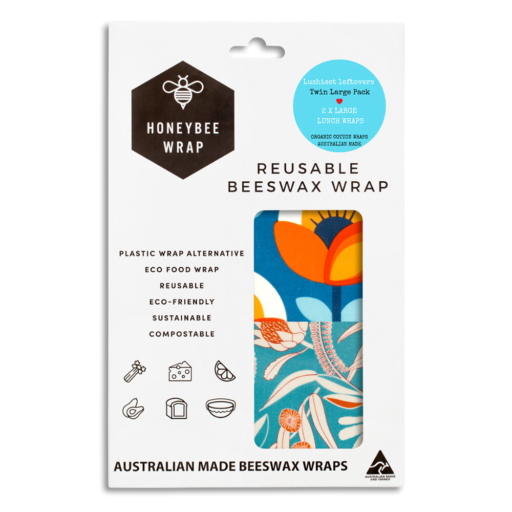 2 x Large Reusable Beeswax Wrap