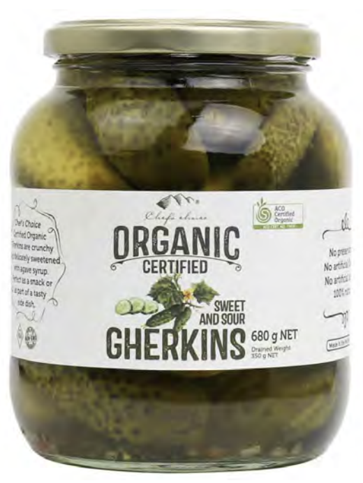 Organic Gherkins Sweet & Sour