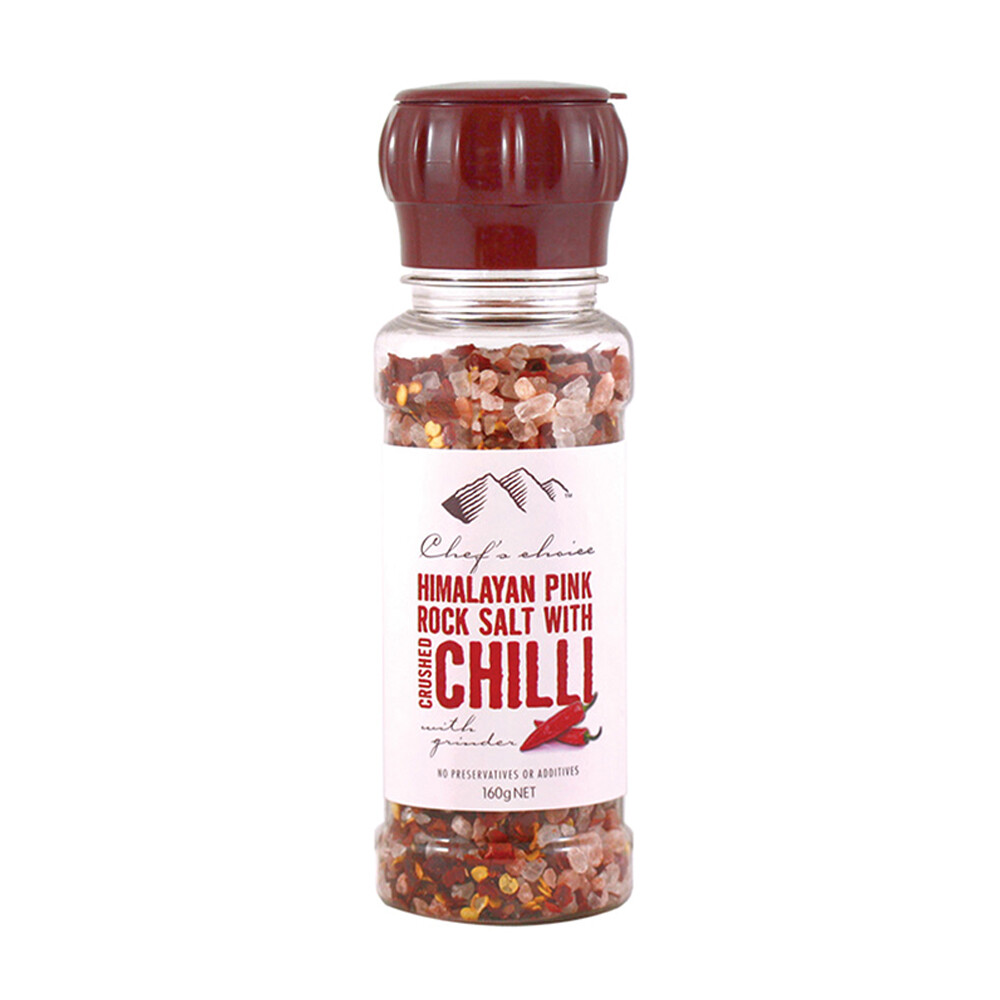 Pink Rock Salt with Chilli Grinder