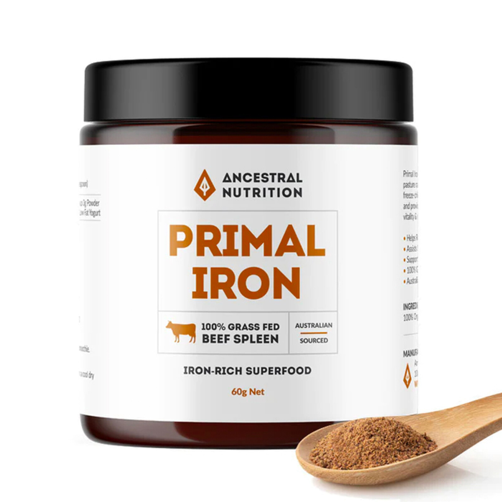 Primal Iron - 100% Beef Spleen Powder | Buy Brands Online | Little ...