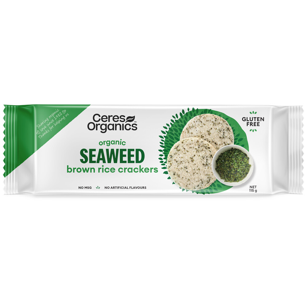 Brown Rice Crackers w/ Green Tea & Seaweed