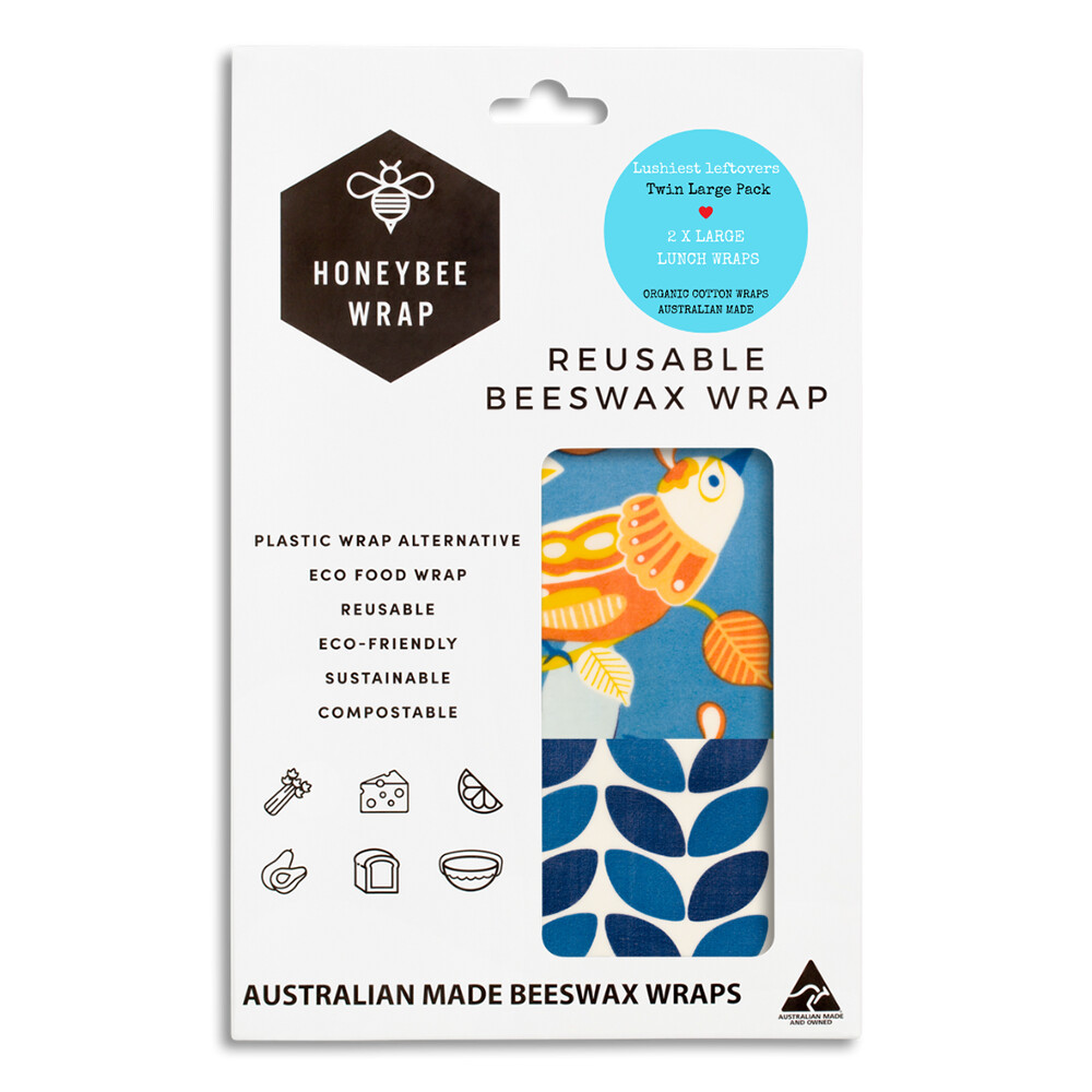 2 x Large Reusable Beeswax Wrap