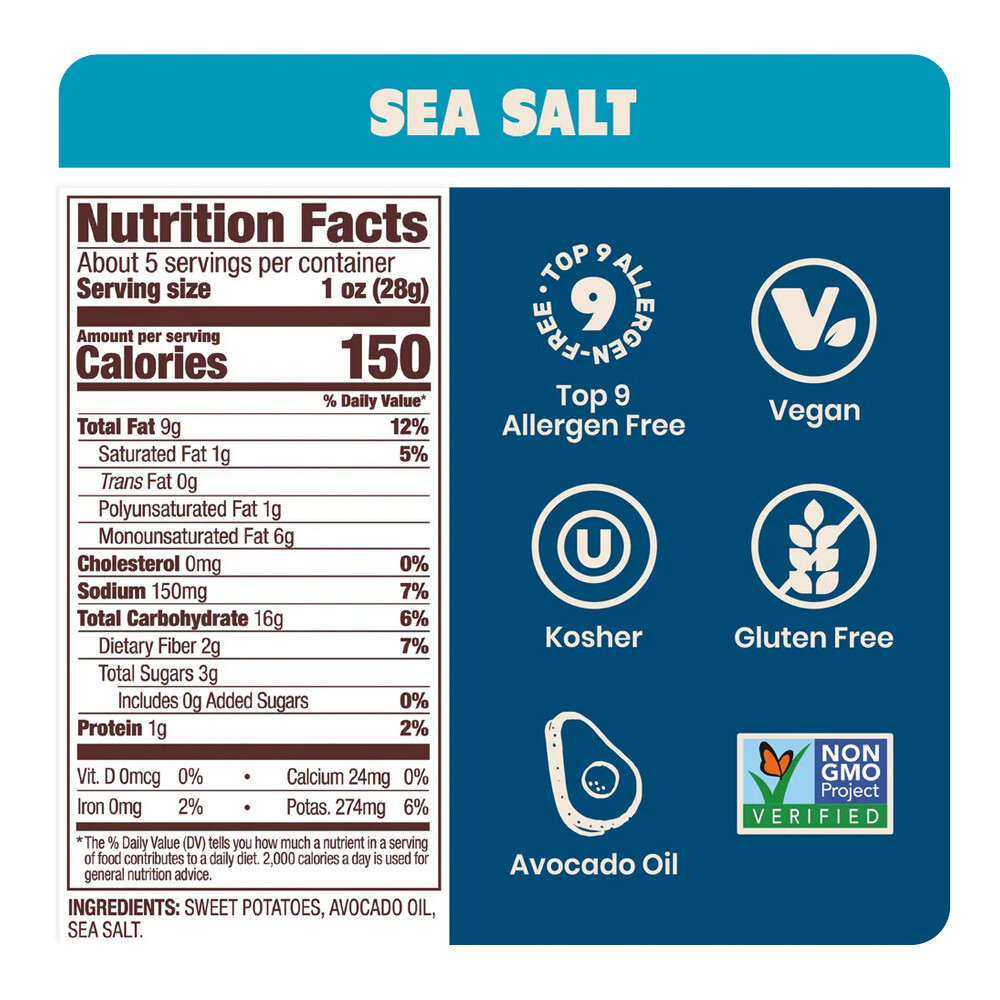 Avocado Oil Sweet Potato Chips Sea Salt