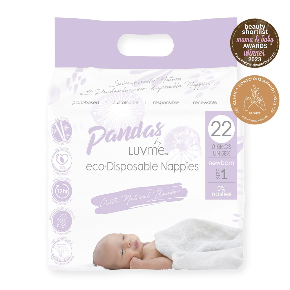 Pandas by Luvme NEWBORN (0-5kg) SIZE 1 NAPPY