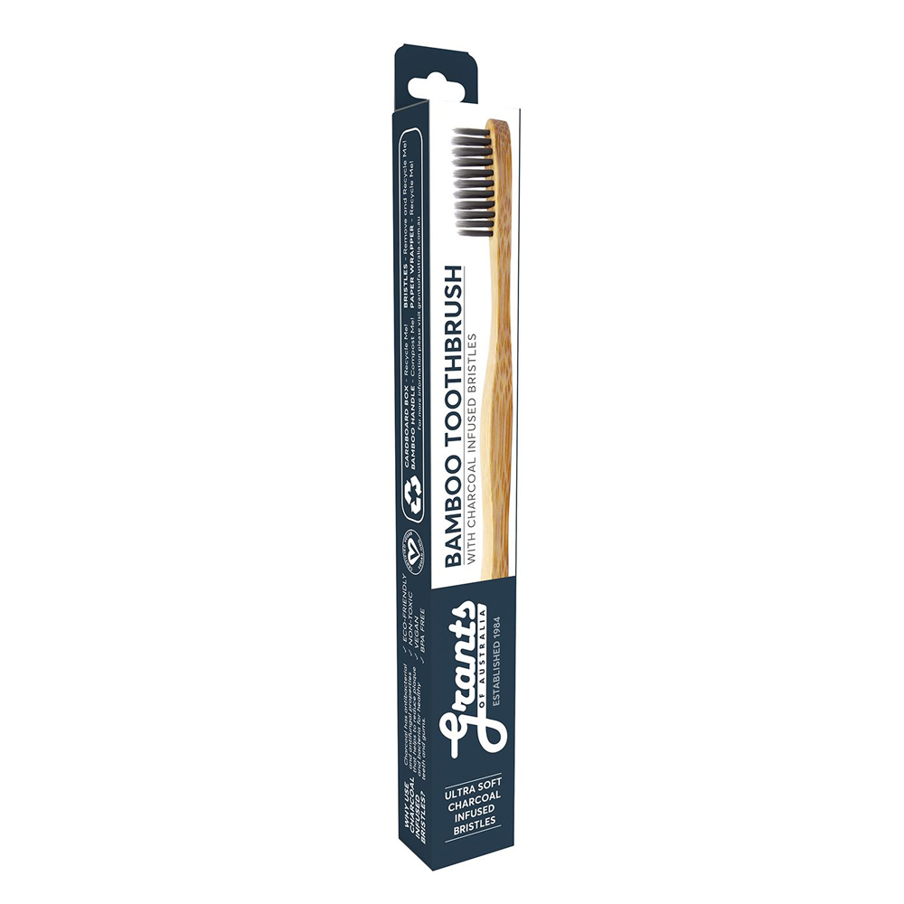 Charcoal Bamboo Toothbrush - Adults Ultra Soft