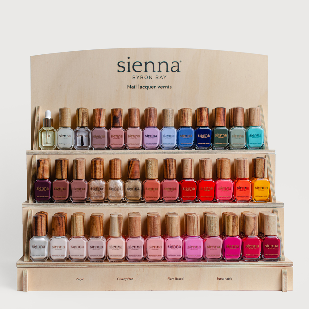 Brown Wooden Stand (Holds 36 colours, 3 Nail Care = 117 total) 