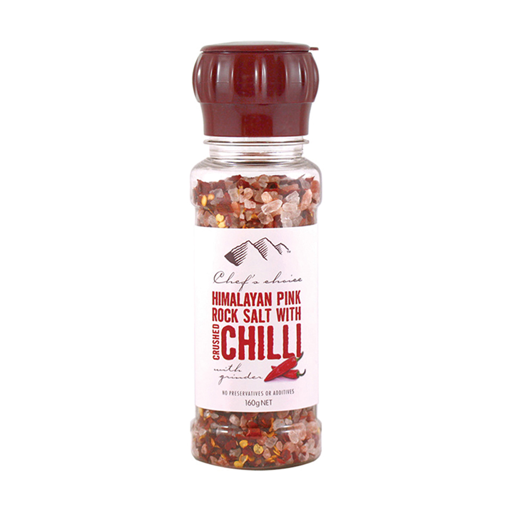 Pink Rock Salt with Chilli Grinder