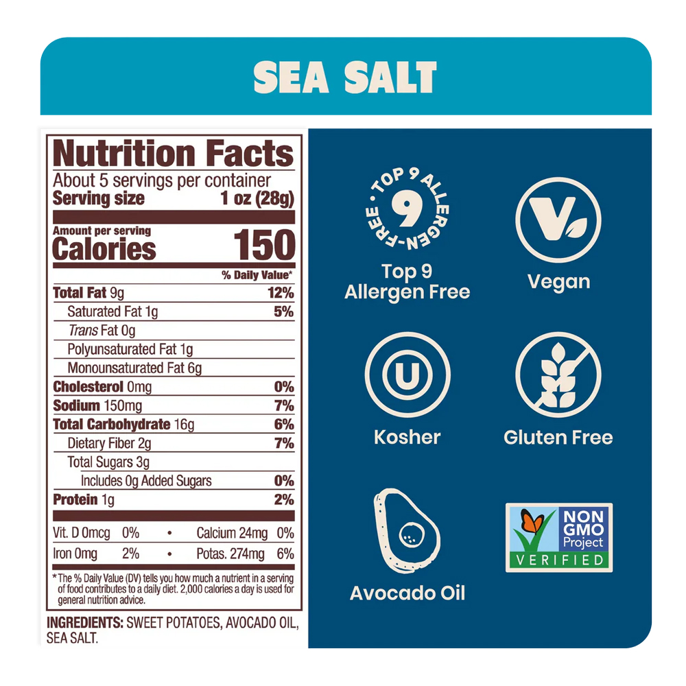 Avocado Oil Sweet Potato Chips Sea Salt
