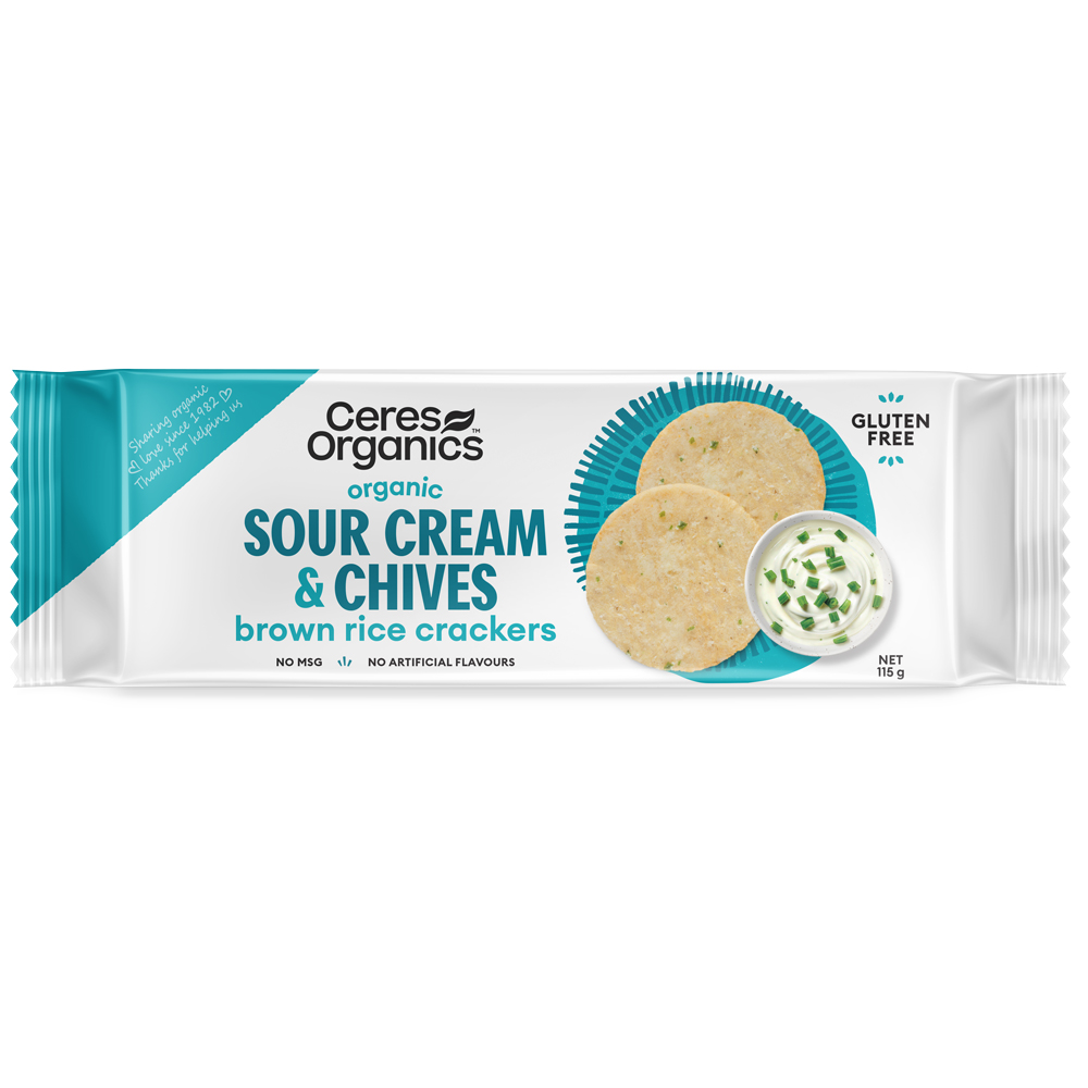 Brown Rice Crackers w/ Sour Cream & Chives