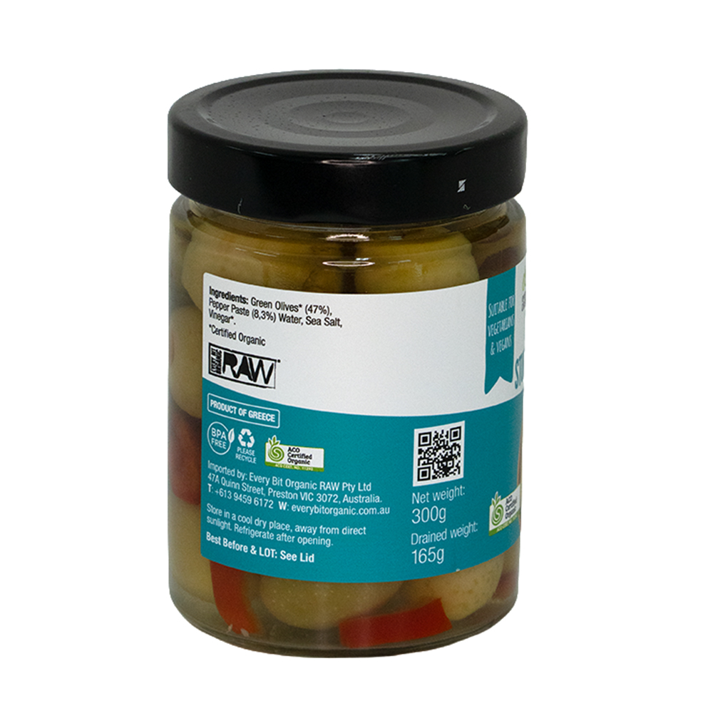 Organic Green Stuffed Olives