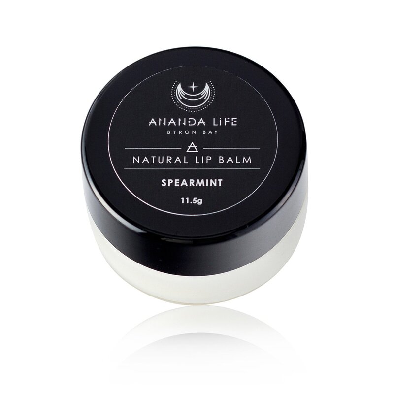 Natural Lip Balm SPEARMINT glass pot