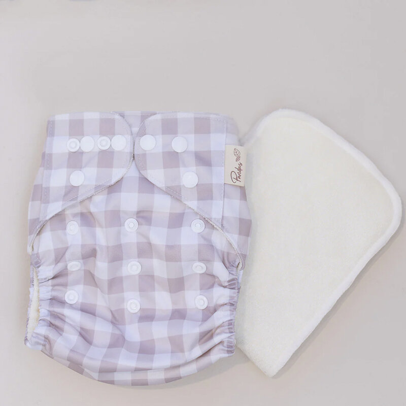 Pandas by Luvme Bamboo CLOTH NAPPY & Insert BEIGE CHECK