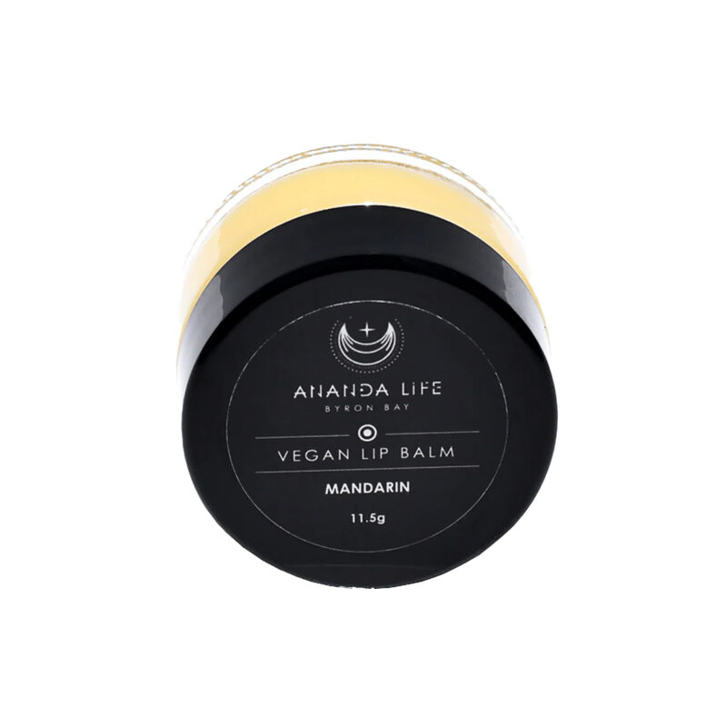 Vegan Lip balm MANDARIN glass pot