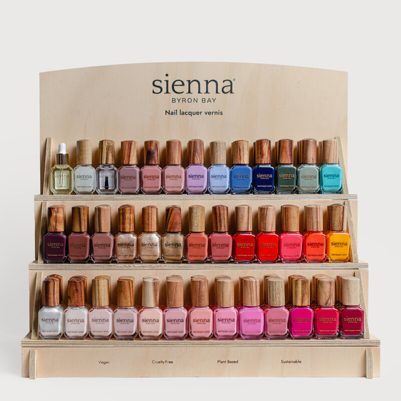 Brown Wooden Stand (Holds 36 colours, 3 Nail Care = 117 total) 