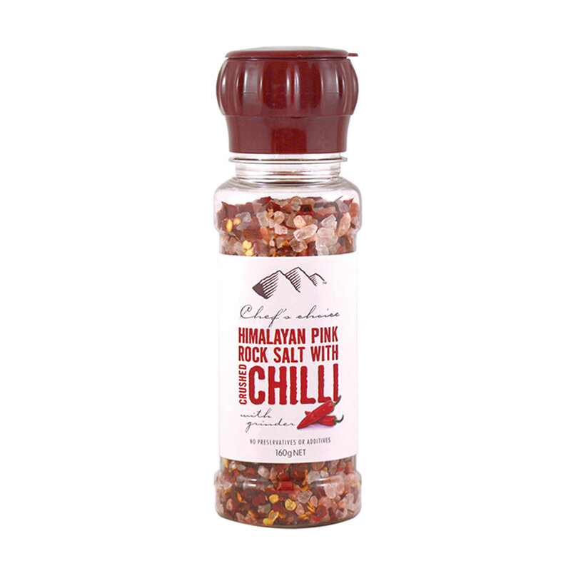 Pink Rock Salt with Chilli Grinder