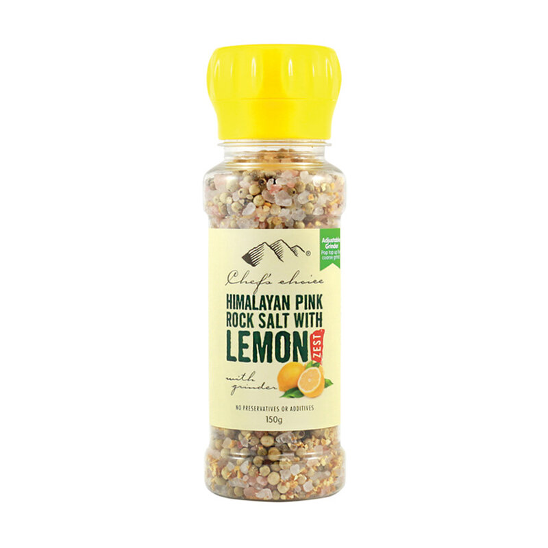 Pink Rock Salt with Lemon Zest Grinder