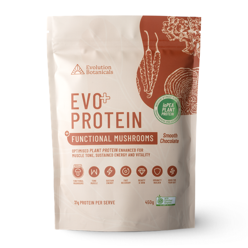 Evo Protein + Functional Mushrooms, Smooth Chocolate  Pouch