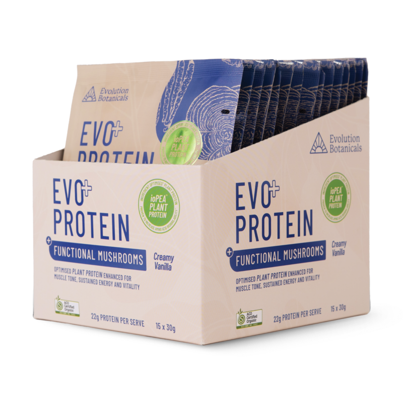 Evo Protein + Functional Mushrooms, Creamy Vanilla Sachets