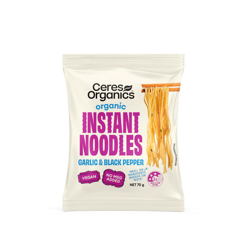Organic Instant Noodles - Garlic & Black Pepper