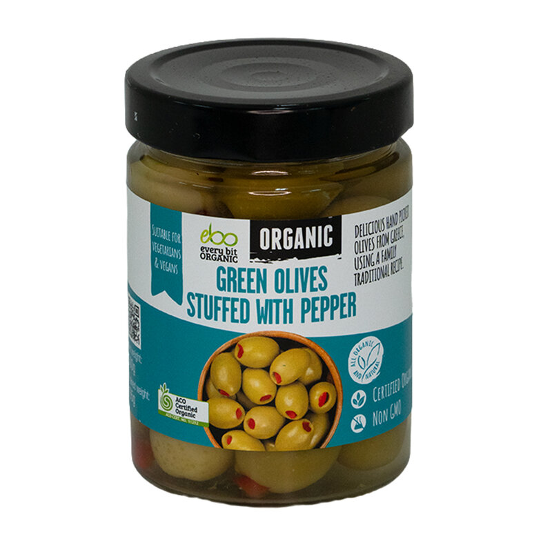 Organic Green Stuffed Olives